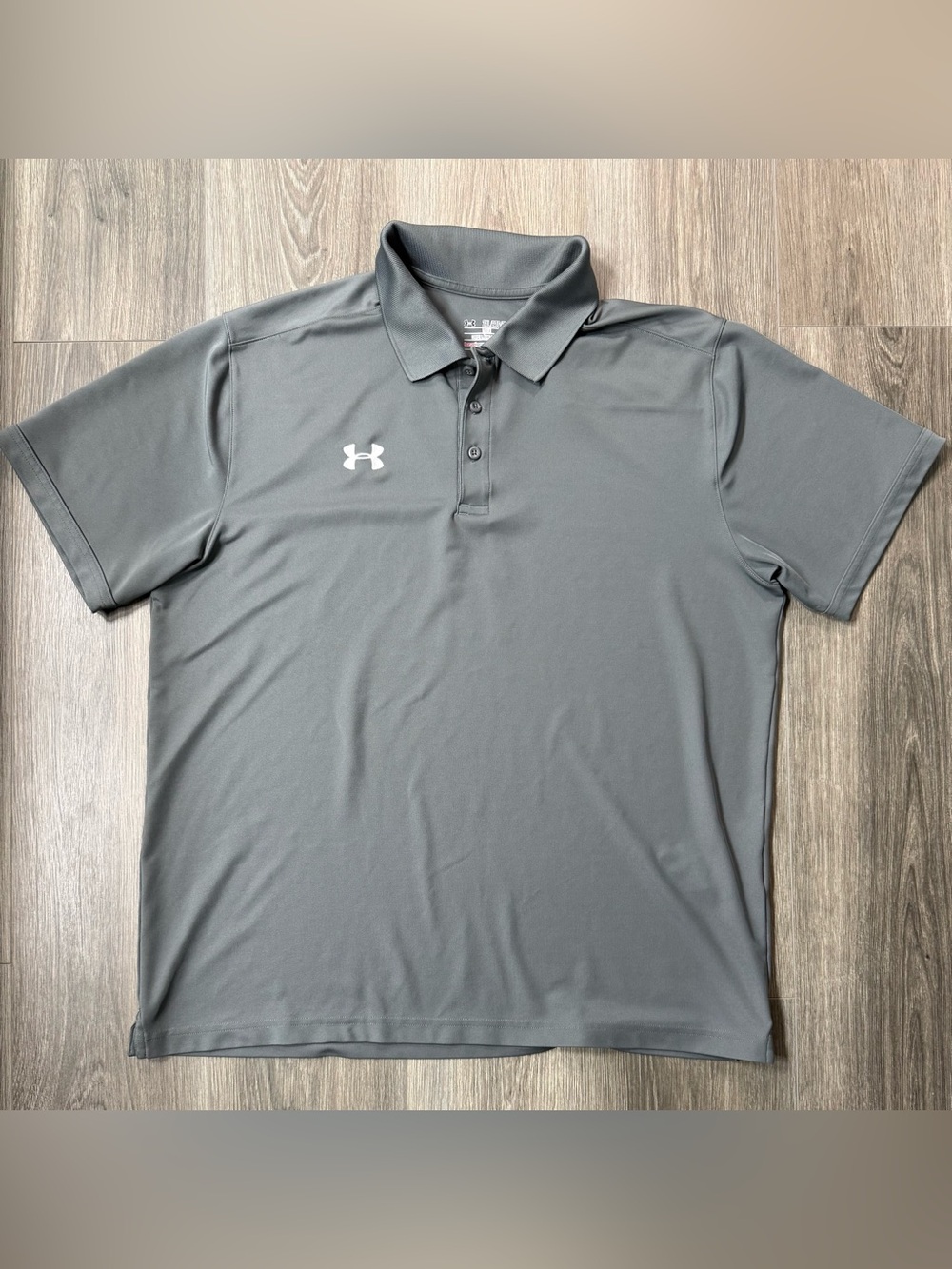 Men’s Under Armour HeatGear Loose Fit Polo Shirt Gray 2XL Short Sleeve Golf